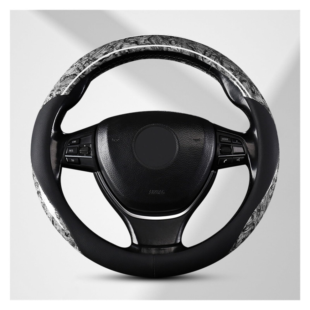Car Steering Wheel Cover Set Universal Car Steering Wheel Cover Real Leather Mahogany Ultrathin Fit Car Interior (Color : 3) Grain 6493810910029