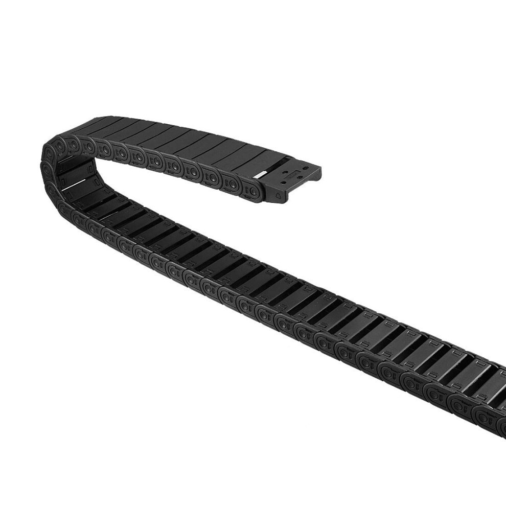 Drag Chain Cable Carrier Semi Enclosed Open Type With End Connectors R28 15X40mm 1.5 Meter Plastic For Electrical Cnc Router Machines Black 6493810845574