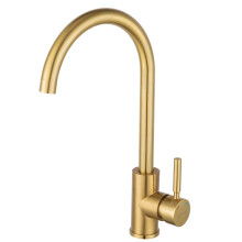 Bar Kitchen Sink Faucet Brushed Gold 360 Lead Single Handle Bathroom Faucet Prep Kitchen Faucet in Stainless