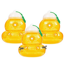 3 Pack Wasp Trap for Wasps, Yellow Jackets, Hornets No Seam on The Bottom Eliminates Leaks