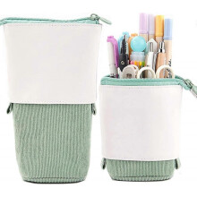 Wabjtam Pen Pencil Telescopic Holder Stationery Case, Pu Corduroy Stand-up Retractable