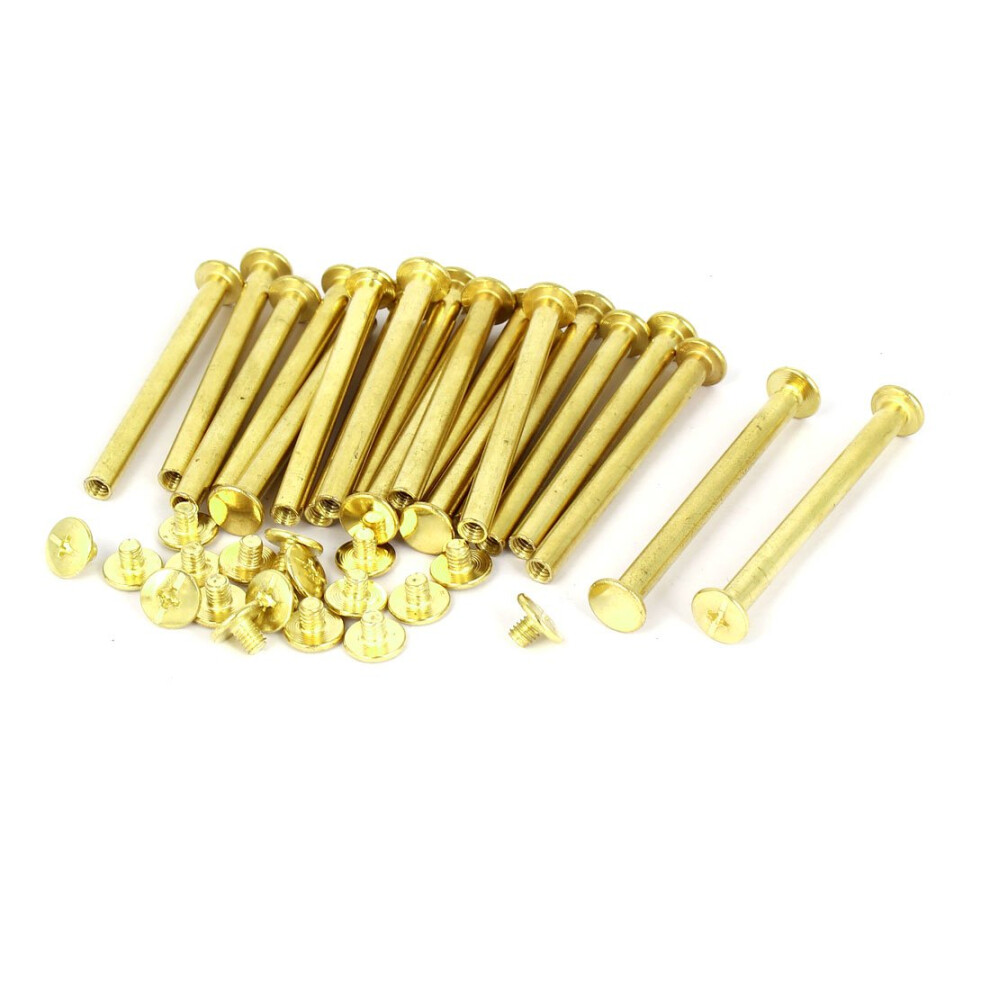 Iivverr 5Mmx55mm Brass Plated Chicago Screws Binding Posts Docking Rivet 20Pcs 6493810781728
