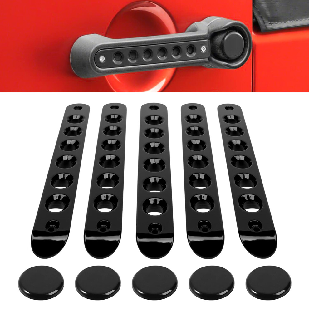 Grab Handle Inserts Coverpush Button Knobs Cover Trim For Jeep Wrangler Jk Jku 2007 2018 Black 689788545738