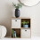 Spot On Dealz 4-Cube Organizer with 2 Fabric Bins Small Bookshelf Storage Rack 1