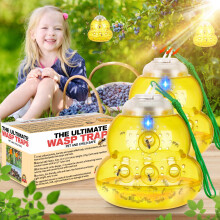 Solar Wasp Trap Outdoor Hanging, NonToxic Reusable Hornet Yellow Jacket Trap, Upgrade