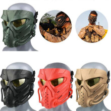 (Black) Airsoft Mask Full Face Mask w/Eye Protection Collision Resistant Halloween Easter Airsoft Hunting Cs Masks