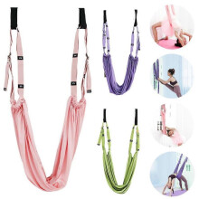 (Pink) Yoga Lower Waist Trainer Yoga Training Band Fitness Elastic Band Stretching Strap Yoga Rope