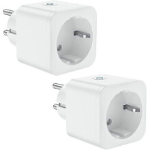 WiFi Plug-in Socket, 16A 3680W Smart Plug, Compatible with Alexa Google Home, with Voice Control and Remote Control, Timer Socket with Timer Function