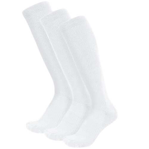 White 3 Pack Compression Socks Women  Men, Circulation Support, 1215mmHg Neuropathy, M