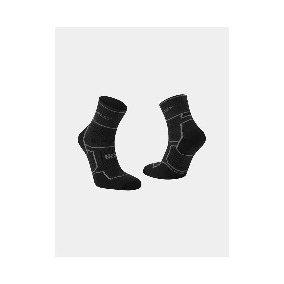 Hilly Women's Black/Anthracite (S, ) Twin Skin Anklet Socks Moisture Wicking Breathable Footwear