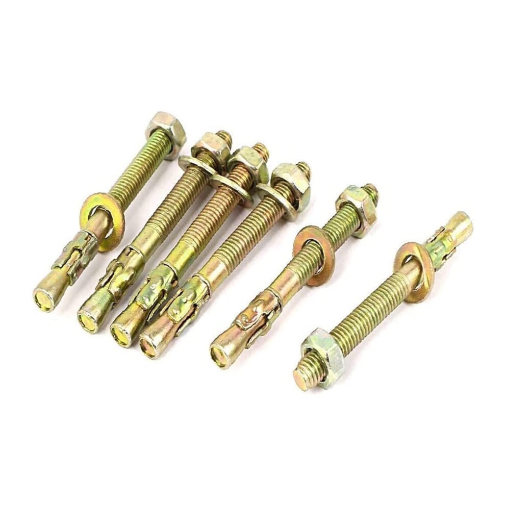 Expansion Screw Bolts, Yellow Zinc Plated Expansion Bolt Anchors Repair Bolts M6x60mm 6Pcs (Color : Multiple Colors) (Color : Multiple Colors) 6493810911248
