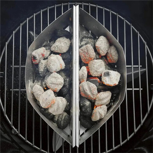 Stainless steel grill charcoal basket holder 1