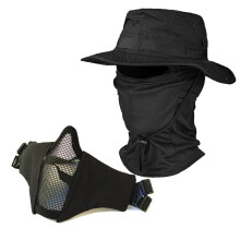 Airsoft Mask Protective Gear, Tactical Face Mask Balaclava Mask and Boonie Hat for Airsoft Paintball Fishing Hiking