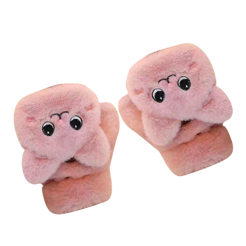 Flap Gloves Imitation Rabbit Fur Cat Patterns 1