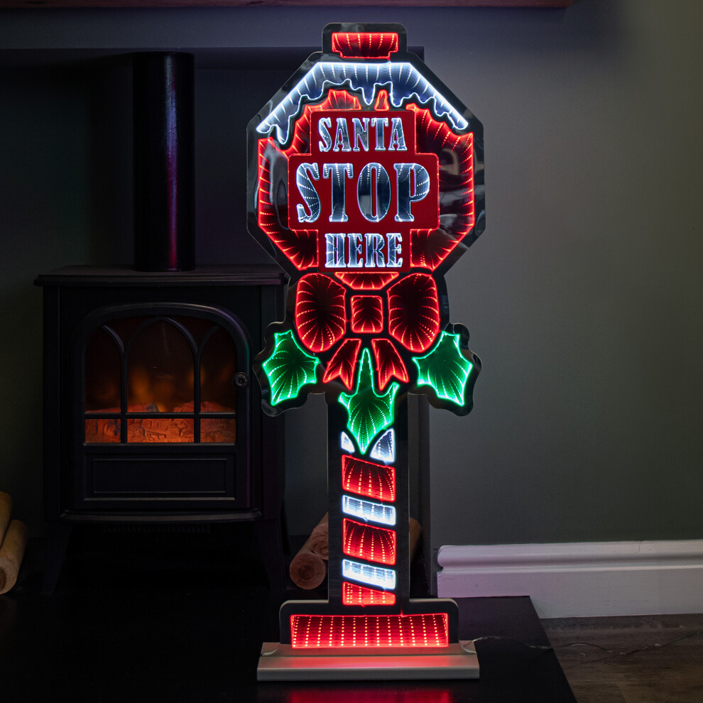90cm Light Up Santa Stop Here Sign Christmas Infinity Decoration With LEDs - Samuel Alexander | TJ Hughes - Image 7
