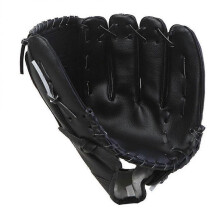 (Black) 1pc Pu Baseball Glove Lightweight Softball Glove Pitcher Infielder Glove No Ball