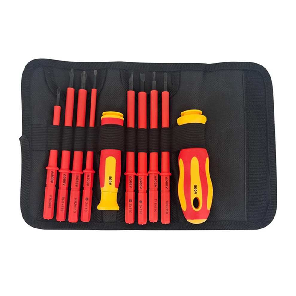 Quality Electrician Insulated Screwdriver Set Storage Roll Multicomponent Vde Handle For Household Repairs Maintenance Value 6493810847479