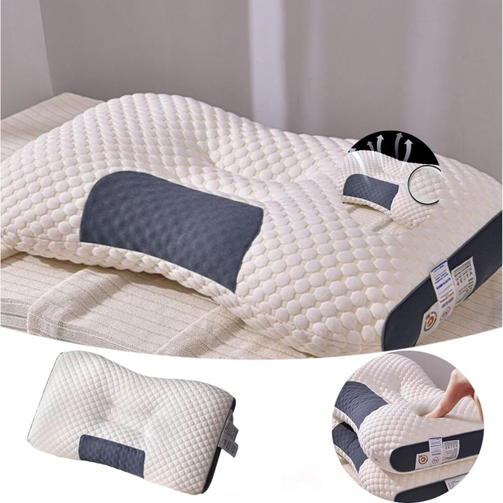 Neck Pillow Ergonomic Cervical Pillow for Sleeping Cervical Pillow for Neck and Shoulder Support Bed Pillows for Side, Back, White