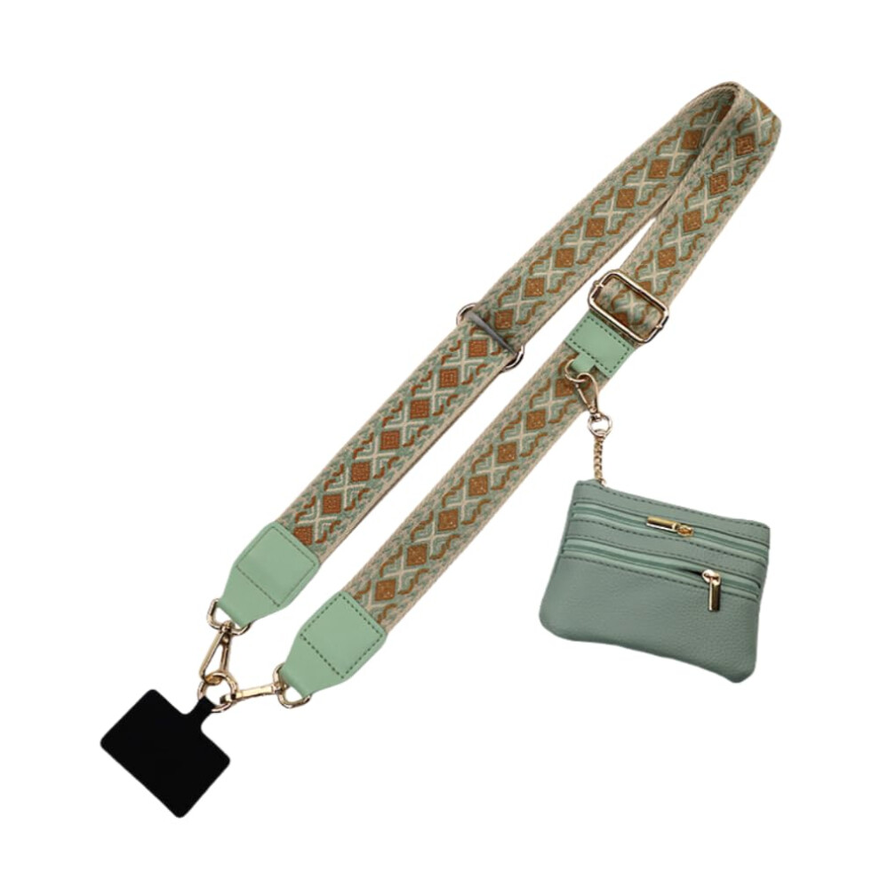 Multifunction Phone Strap With Zippered Pouch,Clip And Go Strap For Phone With Wallet Crossbody 6493810912139