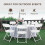 6 Pack White Folding Chairs Plastic Outdoor Party Chairs Stackable 2