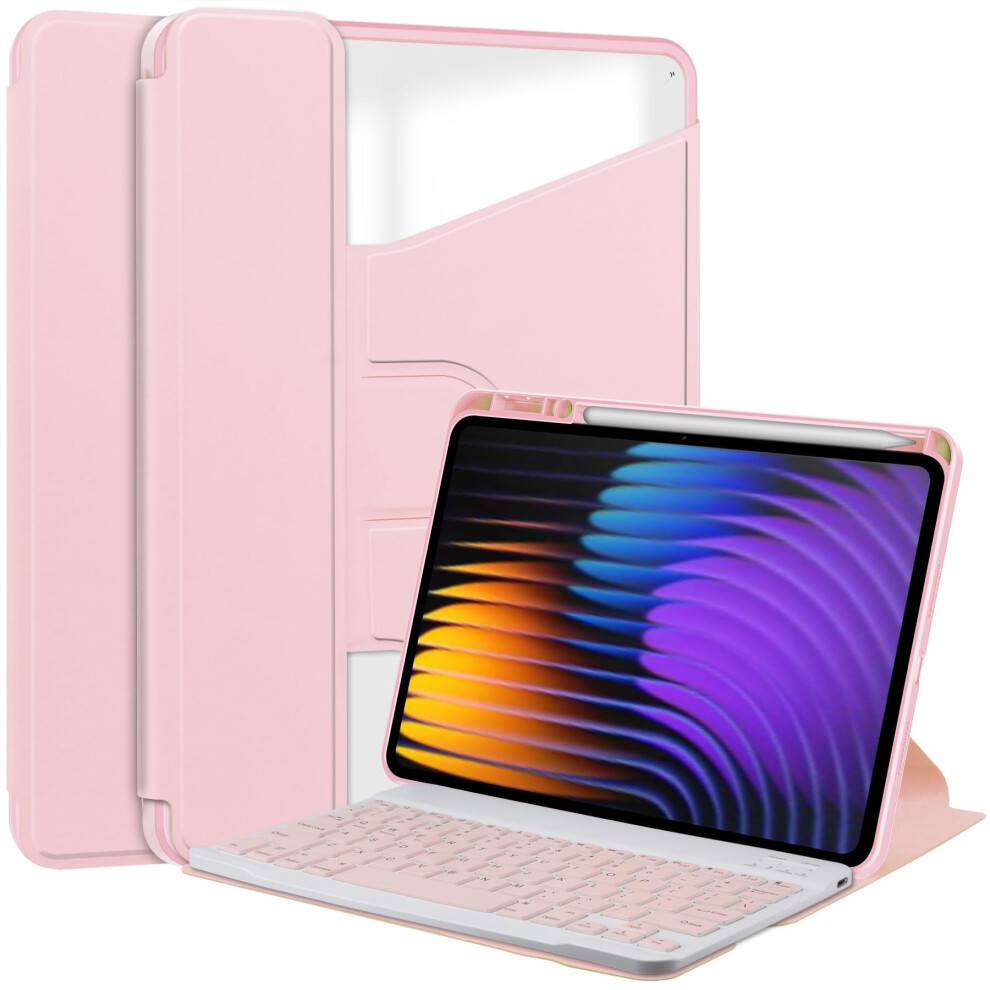 Compatible With Xiaomi Mi Pad 7/7 Pro Case 11.2 Inch Detachable Wireless Keyboard (Pink) Pink 6493810847592