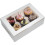 Pack Of 10 X 6 Hole Cupcake Boxes, White Bakery Boxes with Window And Inserts 1