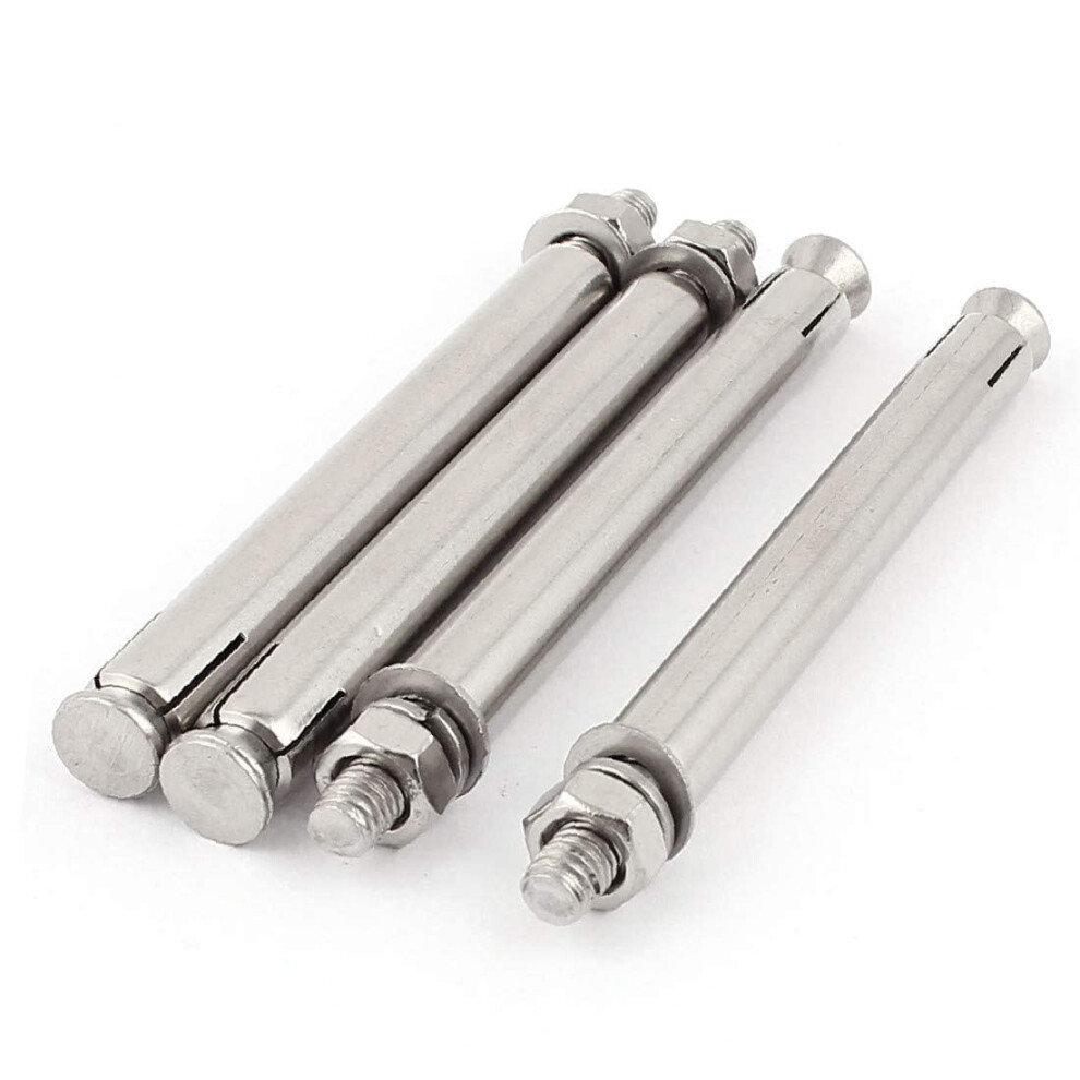 M6x100mm Hex Nut Stainless Steel Sleeve Anchor Expansion Screws Bolts 4 Pcs (Color : Multiple Colors) 6493810912382