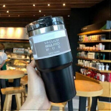(black) 20 oz Stainless Steel Coffee Mug Insulated Travel Mug Tumbler with Straw Lid