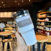 (White) 20 oz Stainless Steel Coffee Mug Insulated Travel Mug Tumbler with Straw Lid