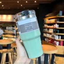 (green) 20 oz Stainless Steel Coffee Mug Insulated Travel Mug Tumbler with Straw Lid