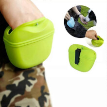 (Green) Pet Portable Dog Training Waist Bag Dogs Feed Storage Pouch
