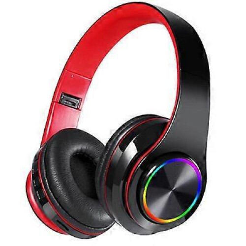 (black) LED Wireless Headphones With Mic Bluetooth Headset Earphones Foldable Stereo 2