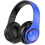(black red) LED Wireless Headphones With Mic Bluetooth Headset Earphones Foldable Stereo 3