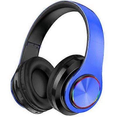 (black red) LED Wireless Headphones With Mic Bluetooth Headset Earphones Foldable Stereo 2