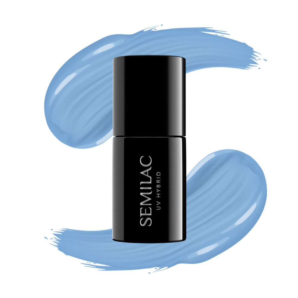 Semilac Blue Gel Nail Polish | Long Lasting And Easy To Apply | Perfect For Home And Professional Manicure And Pedicure - 084 Denim 7Ml