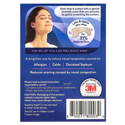 Breathe Right, Nasal Strips, Calming Lavender, 26 Scented Strips 1
