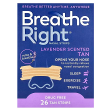 Breathe Right, Nasala Strips, Lugn Lavendel, 26 Dofterade Strips