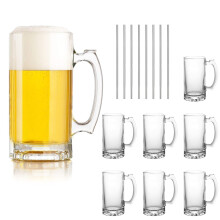 Qappda cerveja canecas canecas de vidro com al   a de 16 on   as grandes copos de cerveja para x   caras de cerveja no congelador bebendo copos de 500