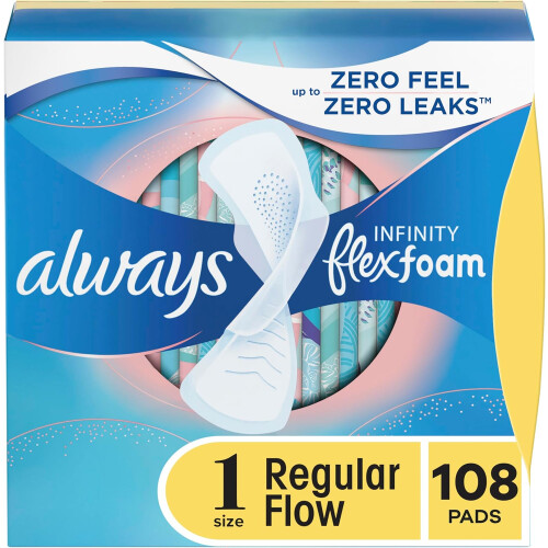 Always Always Infinity Feminine Pads for Women, Flexfoam Pads