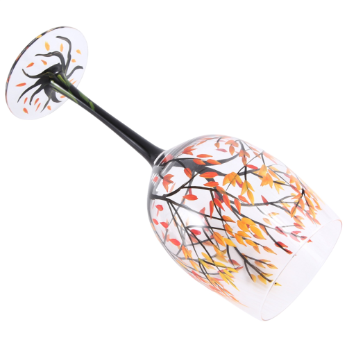 1Pcs HOT-Autumn Tree Wine Glass - Fall Colors Leav