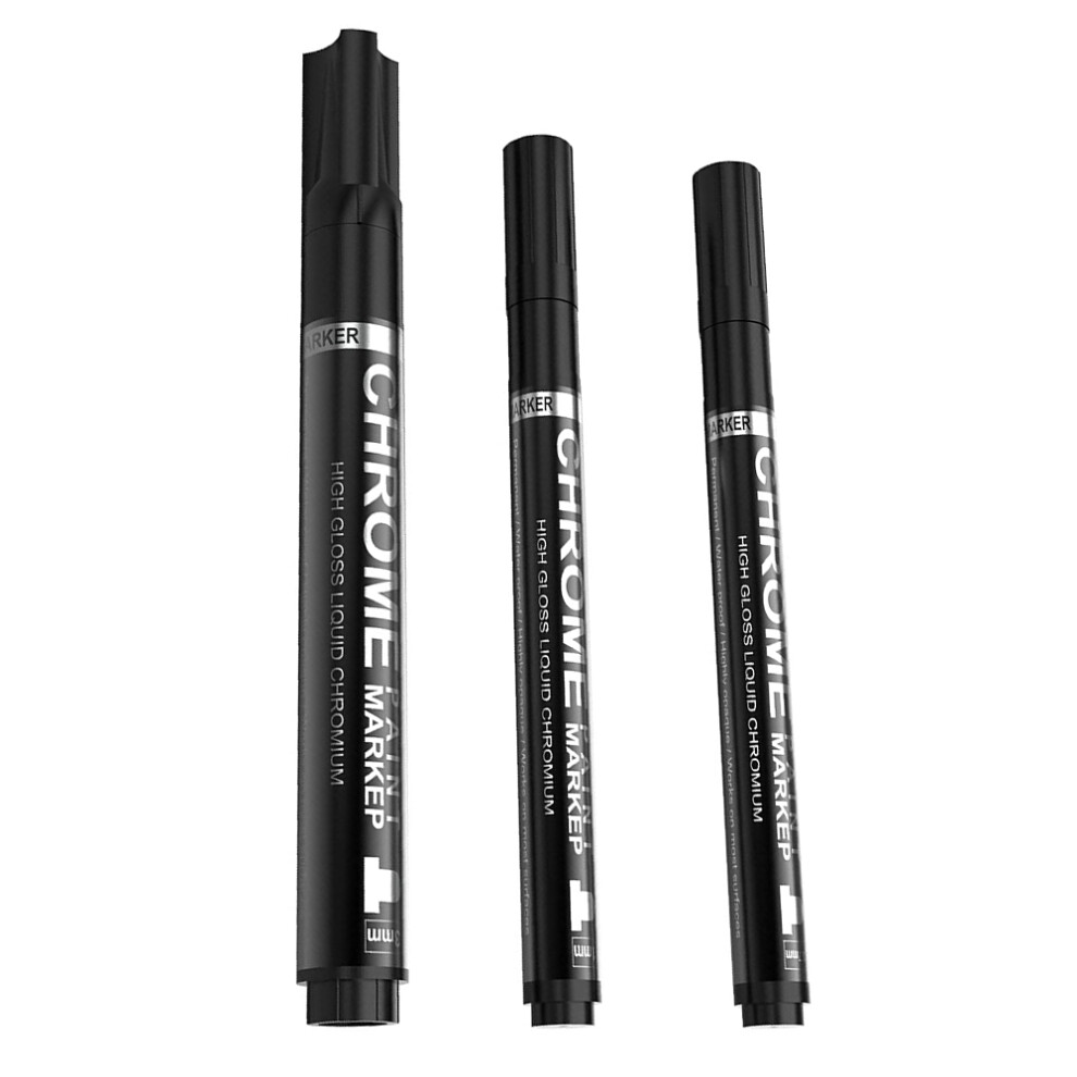 Set Di 3 Pennarelli A Specchio Argentati, Pennarelli A Vernice P