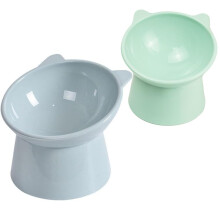 Cat Bowls, Cat Anti Vomit Food Bowl, Elevated Tilted, Raised Cat Food Bowls, Plastic as Ceramic (2 Set)