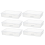 6 Pcs 11In x 8In 2In Plastic Storage Box with Lid 2