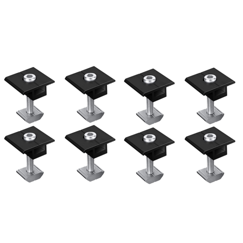 8 Pack Centre Clamp 30mm Black T-Shaped Photovolta 1