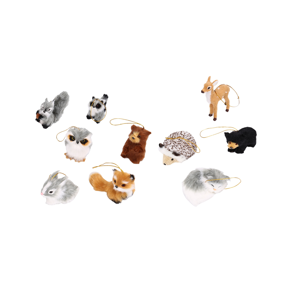 10 Piezas De DecoracióN De Animales De Peluche Peludos-image