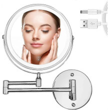 1X/10X Magnifying Wall Mirror, LED Magnifying Mirror with 3 Color Dimmable Lights, Touch Screen, Shaving Mirror for Bathrooms and Hotels