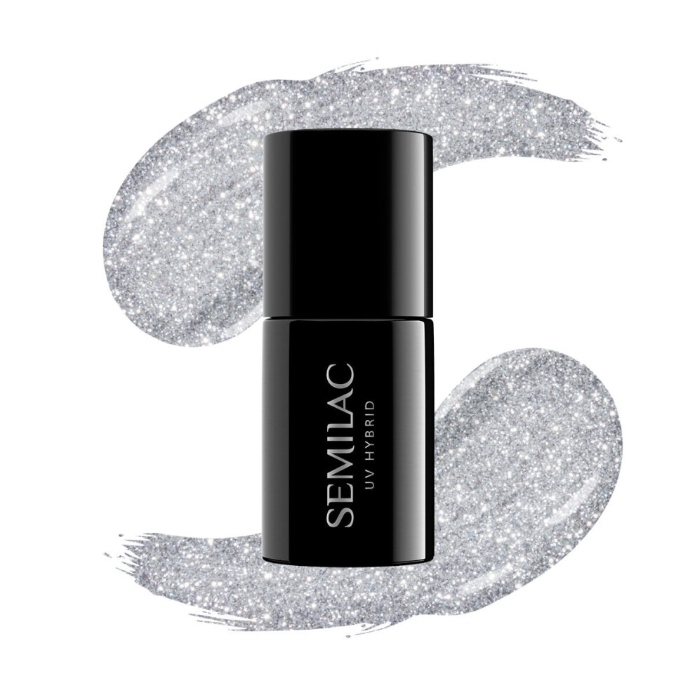 Semilac Silver Gel Nail Polish | Long Lasting And Easy To Apply | Perfect For Home And Professional Manicure And Pedicure - 093 Dust 7Ml