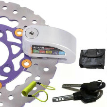 (8305 silver) con Motorcycle Alarm Lock Bike Security Anti-theft Lock Motorbike Mountain bike Disc Brake Lock +Bag+1.5mReminder Rope 6 colors