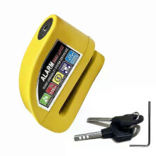 (8305 yellow) con Motorcycle Alarm Lock Bike Security Anti-theft Lock Motorbike Mountain bike Disc Brake Lock +Bag+1.5mReminder Rope 6 colors