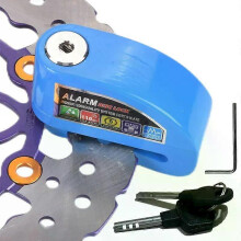 (8305 blue) con Motorcycle Alarm Lock Bike Security Anti-theft Lock Motorbike Mountain bike Disc Brake Lock +Bag+1.5mReminder Rope 6 colors